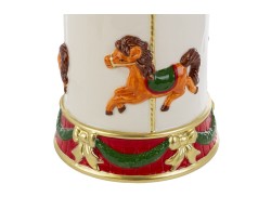 Scatola Carosello in ceramica con cavallucci e coperchio a tendone 17x17xh.27,5 cm – Decorazione Natalizia Le Stelle su Bomboniere Dolci Emozioni
