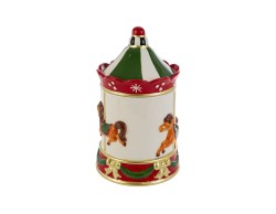 Scatola Carosello in ceramica con cavallucci e coperchio a tendone 17x17xh.27,5 cm – Decorazione Natalizia Le Stelle su Bomboniere Dolci Emozioni