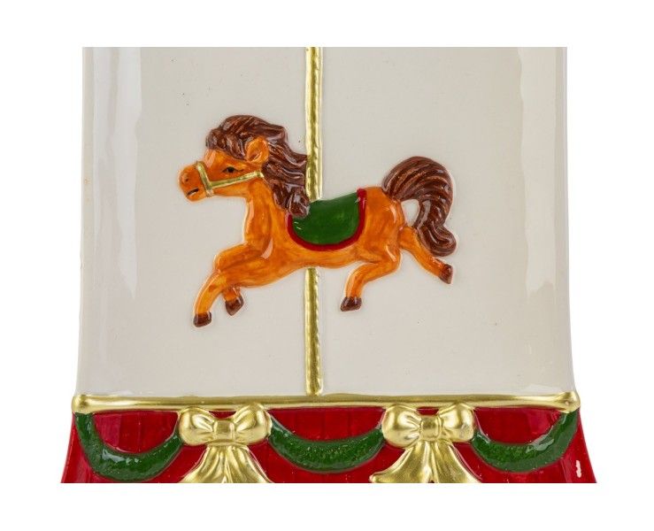 Vassoio Carosello in ceramica a forma di giostra con cavalluccio 36x21,5 cm – Decorazione Natalizia Le Stelle su Bomboniere Dolci Emozioni