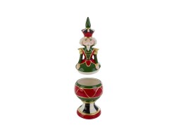 Scatola Schiaccianoci in ceramica con coperchio e dettagli oro 16,5x16xh.45 cm – Decorazione Natalizia Le Stelle su Bomboniere Dolci Emozioni