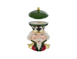 Scatola mezzo busto Schiaccianoci in ceramica con coperchio verde 17x14xh.25 cm – Decorazione Natalizia Le Stelle su Bomboniere Dolci Emozioni