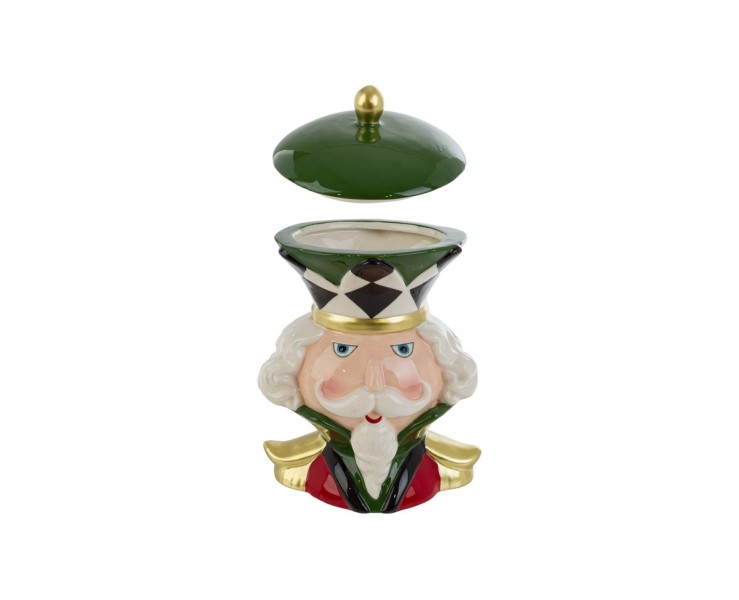 Scatola mezzo busto Schiaccianoci in ceramica con coperchio verde 17x14xh.25 cm – Decorazione Natalizia Le Stelle su Bomboniere Dolci Emozioni