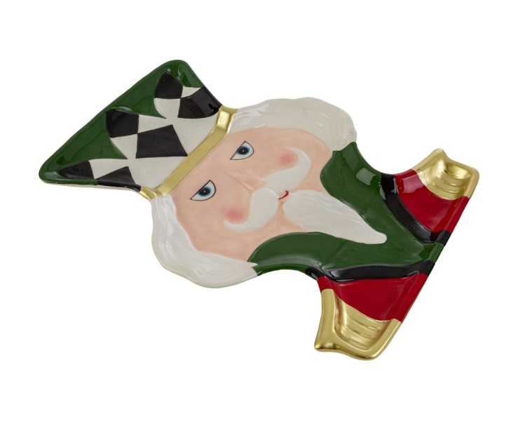 Vassoio Schiaccianoci in ceramica sagomato a mezzo busto 30x22,5 cm – Decorazione Natalizia Le Stelle su Bomboniere Dolci Emozioni