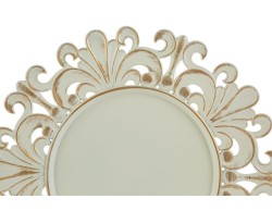 Vassoio tondo traforato in melamina panna stile barocco con finiture oro d.33 cm – Decorazione Natalizia Le Stelle su Bomboniere Dolci Emozioni