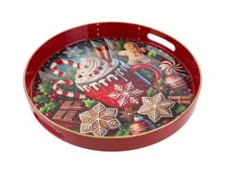 Vassoio tondo in melamina Candy con manici integrati d.33xh.4 cm – Decorazione Natalizia Le Stelle su Bomboniere Dolci Emozioni