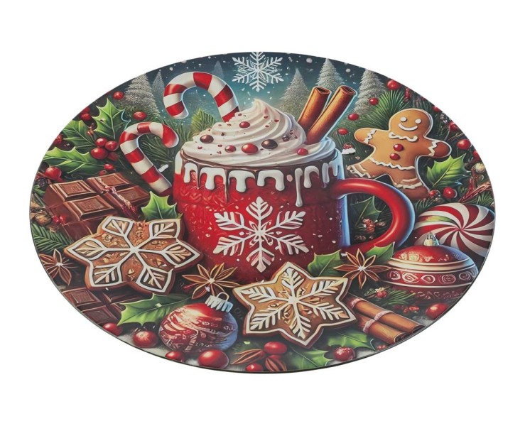 Vassoio tondo piatto in melamina Candy illustrazione dolci delle feste d.40 cm – Decorazione Natalizia Le Stelle su Bomboniere Dolci Emozioni