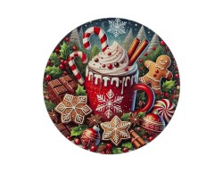 Grande vassoio natalizio piatto in melamina Candy da 40 cm con ricche illustrazioni