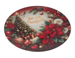 Vassoio tondo piatto in melamina Albero illustrazione festiva d.40 cm – Decorazione Natalizia Le Stelle su Bomboniere Dolci Emozioni