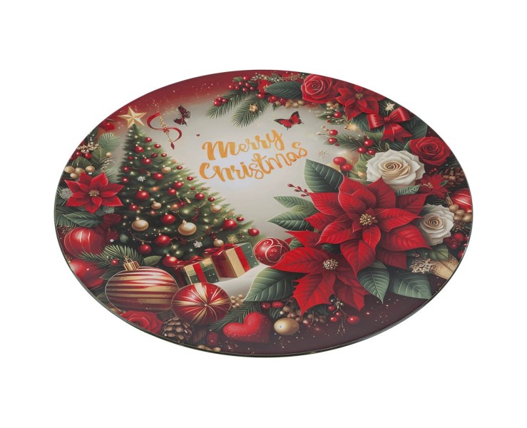 Vassoio tondo piatto in melamina Albero illustrazione festiva d.33 cm – Decorazione Natalizia Le Stelle su Bomboniere Dolci Emozioni