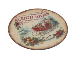 Vassoio natalizio tondo piatto in melamina Vintage con Babbo Natale d.33 cm – Decorazione Natalizia Le Stelle su Bomboniere Dolci Emozioni