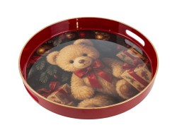 Vassoio natalizio tondo in melamina Orsetto con manici d.33xh.4 cm – Decorazione Natalizia Le Stelle su Bomboniere Dolci Emozioni