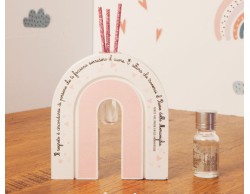 Bomboniera Claraluna Nascita Battesimo compleanno profumatore con kit essenza rosa arcobaleno con frase piccolo
