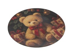 Vassoio natalizio tondo piatto in melamina Orsetto illustrazione ad olio d.33 cm – Decorazione Natalizia Le Stelle su Bomboniere Dolci Emozioni