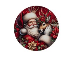 Grande vassoio natalizio piatto in melamina Babbo Natale da 40 cm, piatto da portata maxi per dolci.