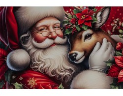 Vassoio natalizio tondo piatto in melamina Babbo Natale e Renna d.40 cm – Decorazione Natalizia Le Stelle su Bomboniere Dolci Emozioni