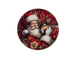 Vassoio natalizio in melamina Babbo Natale da 33 cm, piatto da portata per dolci delle feste.