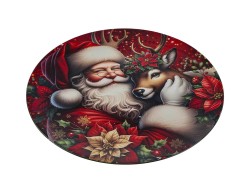 Vassoio natalizio tondo piatto in melamina Babbo Natale e Renna d.33 cm – Decorazione Natalizia Le Stelle su Bomboniere Dolci Emozioni