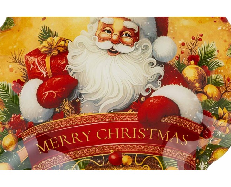 Centrotavola natalizio in vetro tondo Babbo Natale – Decorazione Natalizia Le Stelle su Bomboniere Dolci Emozioni