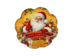 Centrotavola natalizio in vetro tondo Babbo Natale – Decorazione Natalizia Le Stelle su Bomboniere Dolci Emozioni