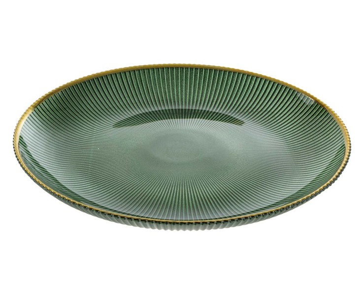Set 6 piatti in vetro verde finitura plissé con filo oro diametro 31 cm – Decorazione Natalizia Le Stelle su Bomboniere Dolci Emozioni