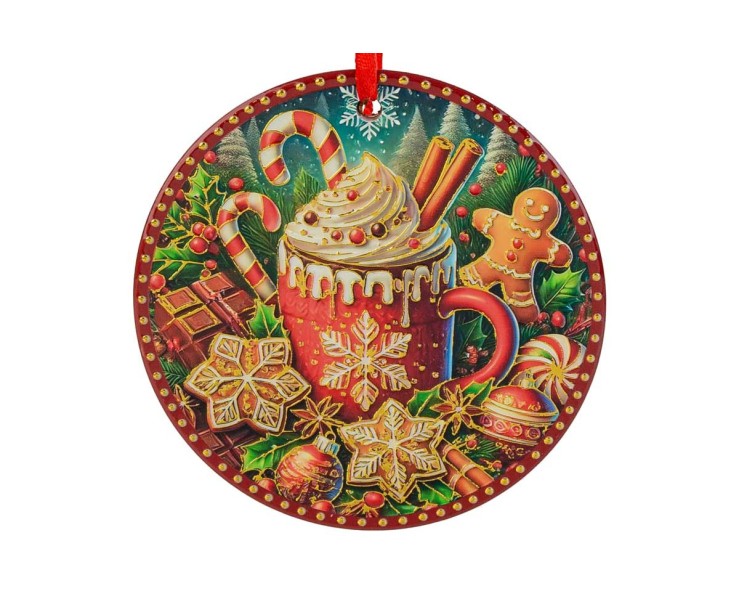 Set 3 mattonelle natalizie tonde da appendere "Ginger" diametro 11 cm - 3 varianti assortite – Decorazione Natalizia Le Stelle su Bomboniere Dolci Emozioni