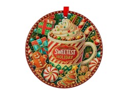 Set 3 mattonelle natalizie tonde da appendere "Ginger" diametro 11 cm - 3 varianti assortite – Decorazione Natalizia Le Stelle su Bomboniere Dolci Emozioni