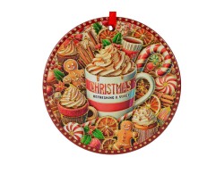 Set 3 mattonelle natalizie tonde da appendere "Ginger" diametro 11 cm - 3 varianti assortite – Decorazione Natalizia Le Stelle su Bomboniere Dolci Emozioni