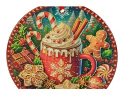 Set 3 mattonelle natalizie tonde da appendere "Ginger" diametro 11 cm - 3 varianti assortite – Decorazione Natalizia Le Stelle su Bomboniere Dolci Emozioni