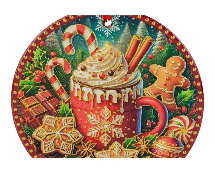 Set 3 mattonelle natalizie tonde da appendere "Ginger" diametro 11 cm - 3 varianti assortite – Decorazione Natalizia Le Stelle su Bomboniere Dolci Emozioni