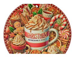 Set 3 mattonelle natalizie tonde da appendere "Ginger" diametro 11 cm - 3 varianti assortite – Decorazione Natalizia Le Stelle su Bomboniere Dolci Emozioni