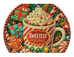 Set 3 mattonelle natalizie tonde da appendere "Ginger" diametro 11 cm - 3 varianti assortite – Decorazione Natalizia Le Stelle su Bomboniere Dolci Emozioni