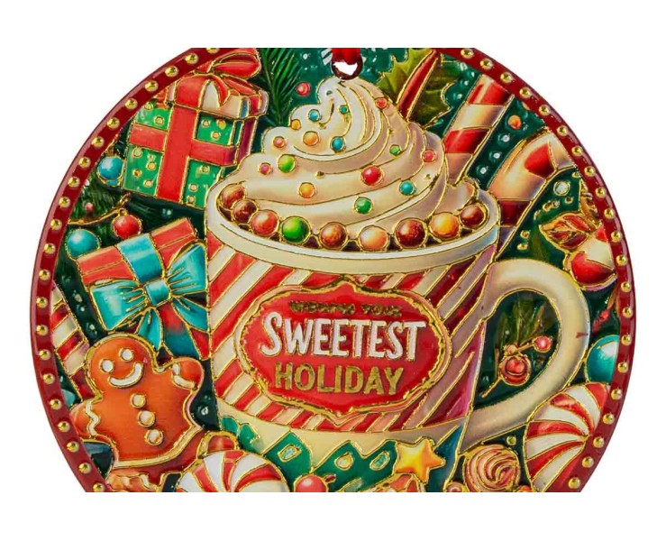 Set 3 mattonelle natalizie tonde da appendere "Ginger" diametro 11 cm - 3 varianti assortite – Decorazione Natalizia Le Stelle su Bomboniere Dolci Emozioni