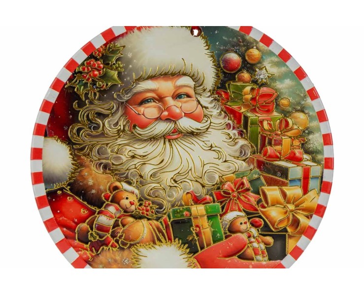 Mattonella Babbo Natale in ceramica con astuccio diametro 20 cm - 3 varianti assortite – Decorazione Natalizia Le Stelle su Bomboniere Dolci Emozioni