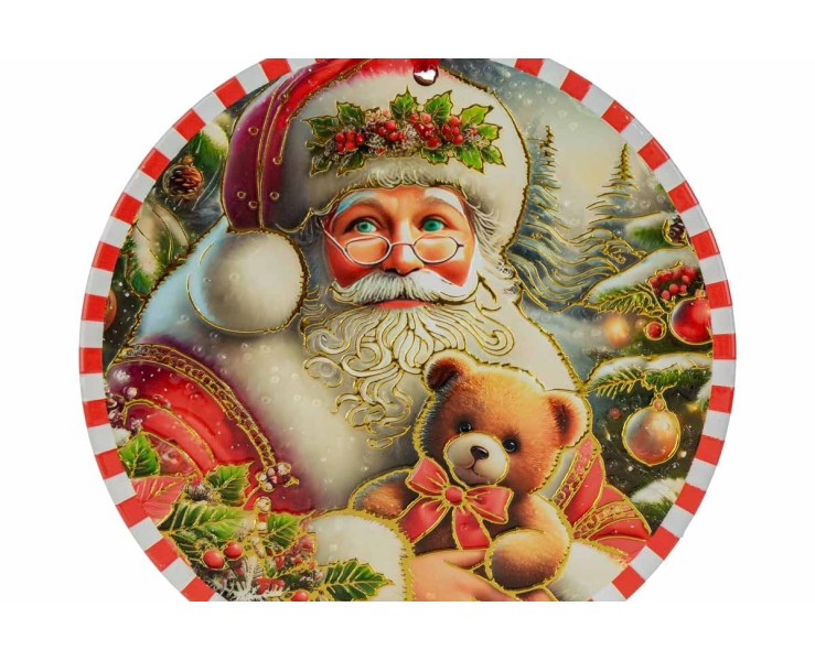 Mattonella Babbo Natale in ceramica con astuccio diametro 20 cm - 3 varianti assortite – Decorazione Natalizia Le Stelle su Bomboniere Dolci Emozioni