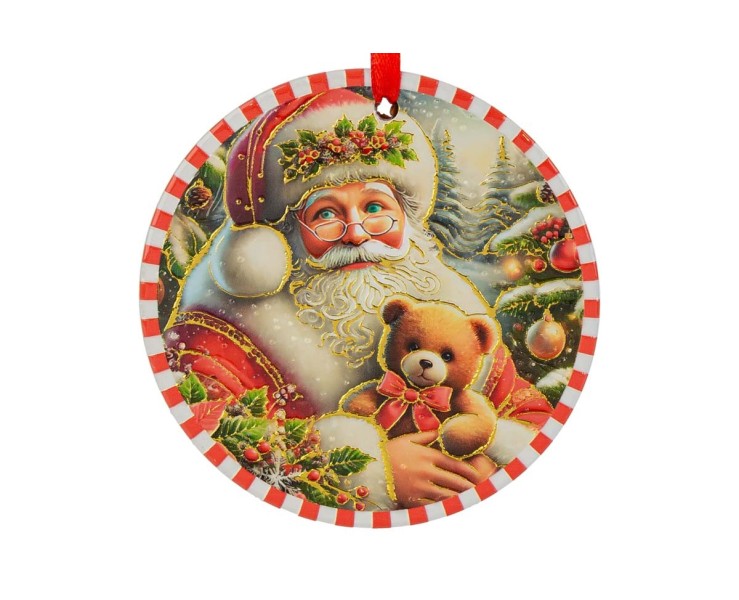 Mattonelle Babbo Natale diametro 11 cm - 3 varianti assortite – Decorazione Natalizia Le Stelle su Bomboniere Dolci Emozioni