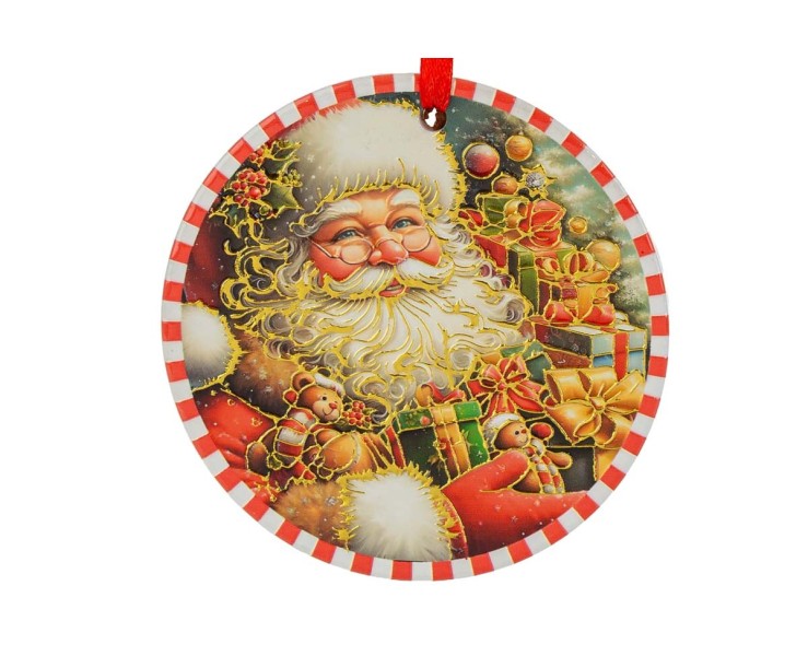 Mattonelle Babbo Natale diametro 11 cm - 3 varianti assortite – Decorazione Natalizia Le Stelle su Bomboniere Dolci Emozioni