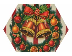 mattonelle natalizie esagonali "Joy" in ceramica 11x9.5 cm - 3 varianti assortite – Decorazione Natalizia Le Stelle su Bomboniere Dolci Emozioni