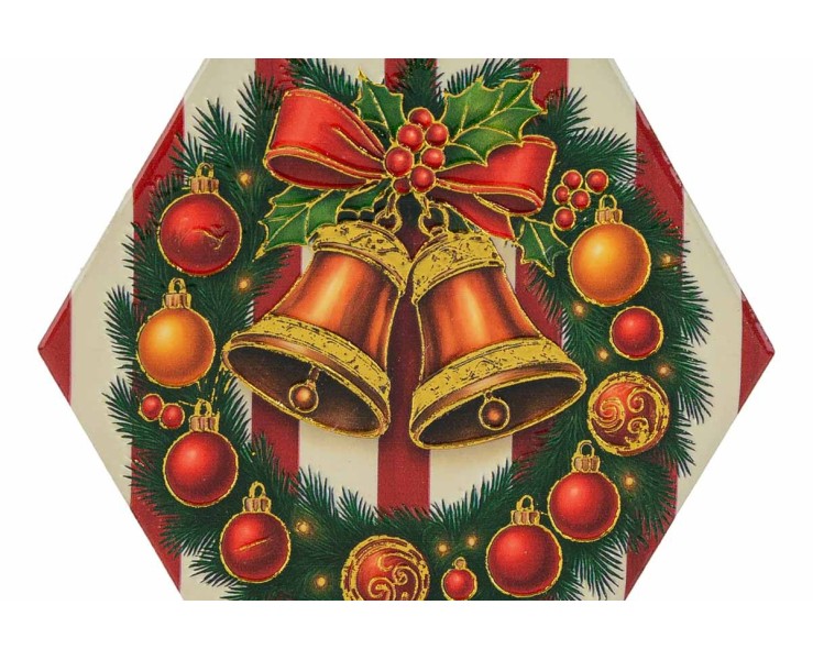 mattonelle natalizie esagonali "Joy" in ceramica 11x9.5 cm - 3 varianti assortite – Decorazione Natalizia Le Stelle su Bomboniere Dolci Emozioni