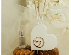 Bomboniera Matrimonio Claraluna 2026 Diffusore Claraluna Cuore Bianco con Applicazione Oro Rosa