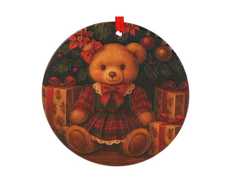 Mattonelle tonde Orsetto in ceramica diametro 11 cm - 3 varianti assortite – Decorazione Natalizia Le Stelle su Bomboniere Dolci Emozioni