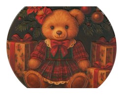 Mattonelle tonde Orsetto in ceramica diametro 11 cm - 3 varianti assortite – Decorazione Natalizia Le Stelle su Bomboniere Dolci Emozioni