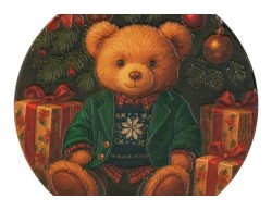 Mattonelle tonde Orsetto in ceramica diametro 11 cm - 3 varianti assortite – Decorazione Natalizia Le Stelle su Bomboniere Dolci Emozioni
