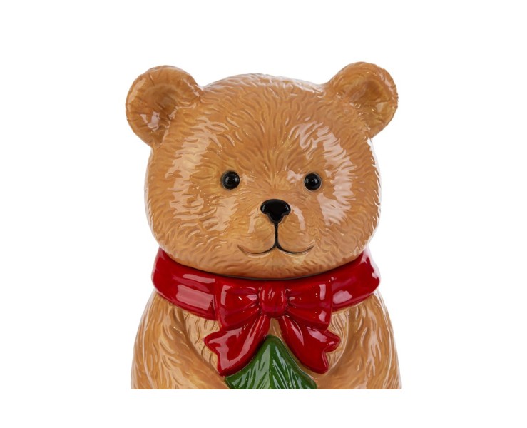 Scatola porta biscotti Orsetto natalizio in ceramica – Decorazione Natalizia Le Stelle su Bomboniere Dolci Emozioni