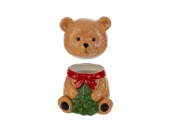 Scatola porta biscotti Orsetto natalizio in ceramica – Decorazione Natalizia Le Stelle su Bomboniere Dolci Emozioni