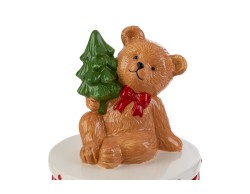 Scatola porta biscotti Orsetto su tamburo in ceramica – Decorazione Natalizia Le Stelle su Bomboniere Dolci Emozioni