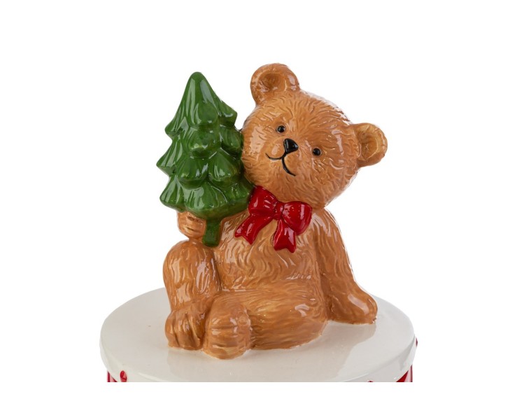 Scatola porta biscotti Orsetto su tamburo in ceramica – Decorazione Natalizia Le Stelle su Bomboniere Dolci Emozioni