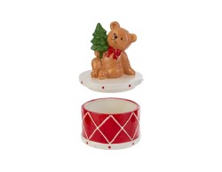 Scatola porta biscotti Orsetto su tamburo in ceramica – Decorazione Natalizia Le Stelle su Bomboniere Dolci Emozioni
