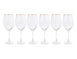 Set 6 calici da vino in vetro lavorato scanalato con filo oro sul bordo – Decorazione Natalizia Le Stelle su Bomboniere Dolci Emozioni