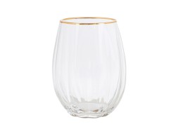 Set 6 bicchieri acqua e bibita in vetro lavorato scanalato con filo oro sul bordo – Decorazione Natalizia Le Stelle su Bomboniere Dolci Emozioni