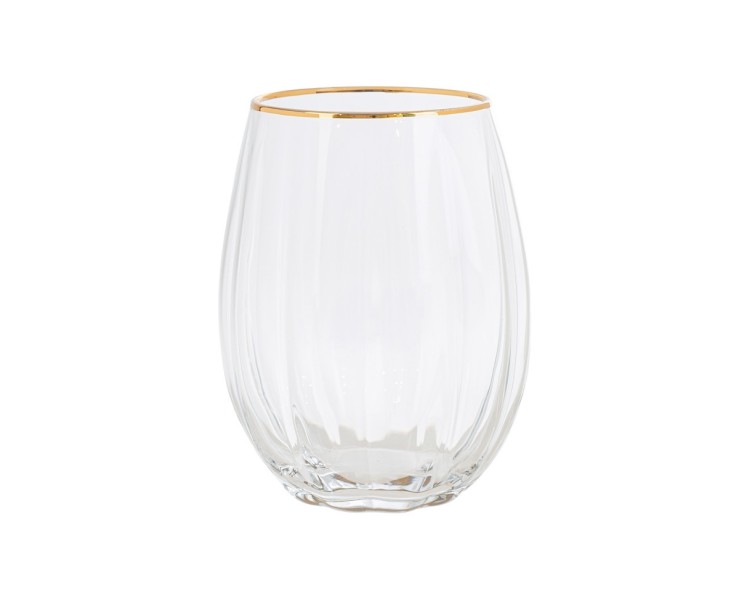 Set 6 bicchieri acqua e bibita in vetro lavorato scanalato con filo oro sul bordo – Decorazione Natalizia Le Stelle su Bomboniere Dolci Emozioni